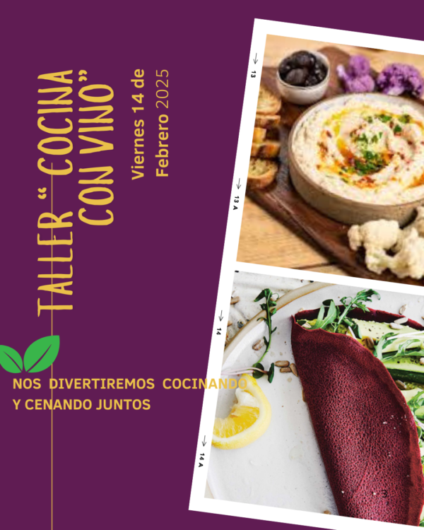 TALLER DE COCINA, RECETAS, VINO, AMIG@S, DIVERSIÓN Y BUENA COMIDA.